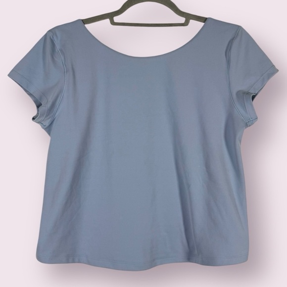 Offline by Aerie Baby Blue Low Back Cap Sleeve Crop Top XL - Picture 1 of 7